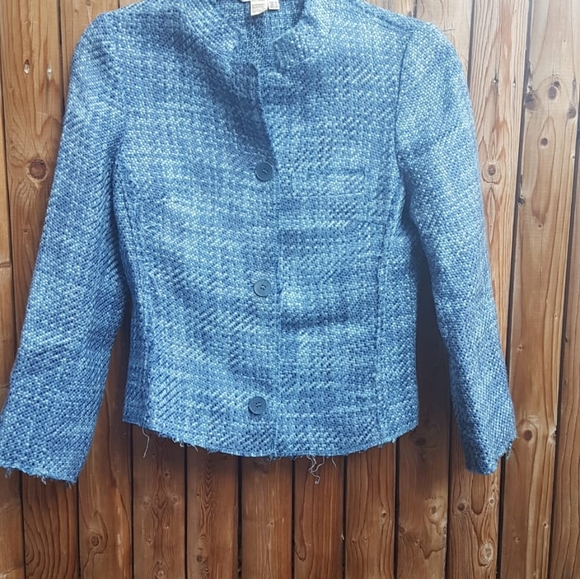 Zara Woman (vintage) Blue tweed blazer jacket - Picture 6 of 6